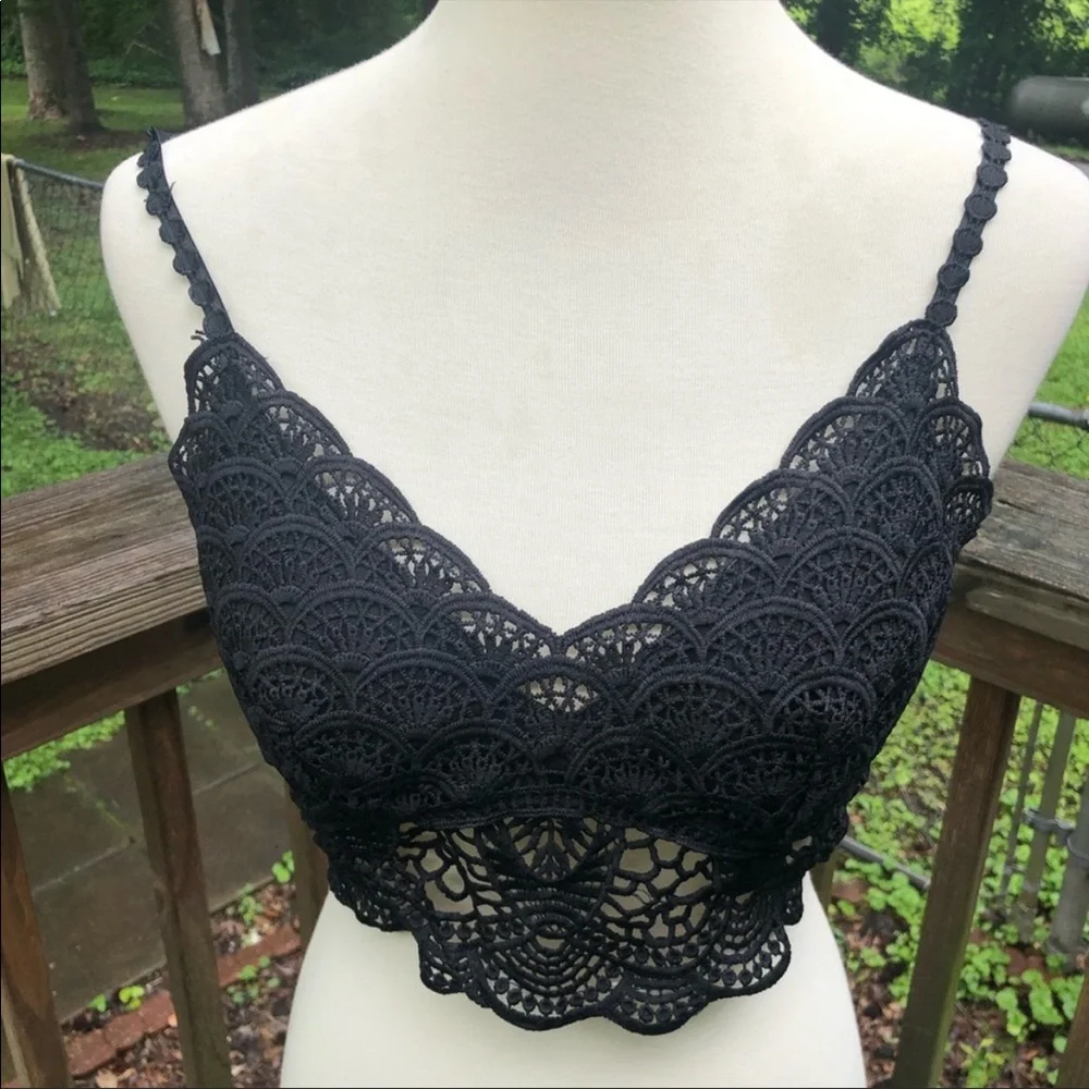 Black lace bralette bra size small - Picture 3 of 10
